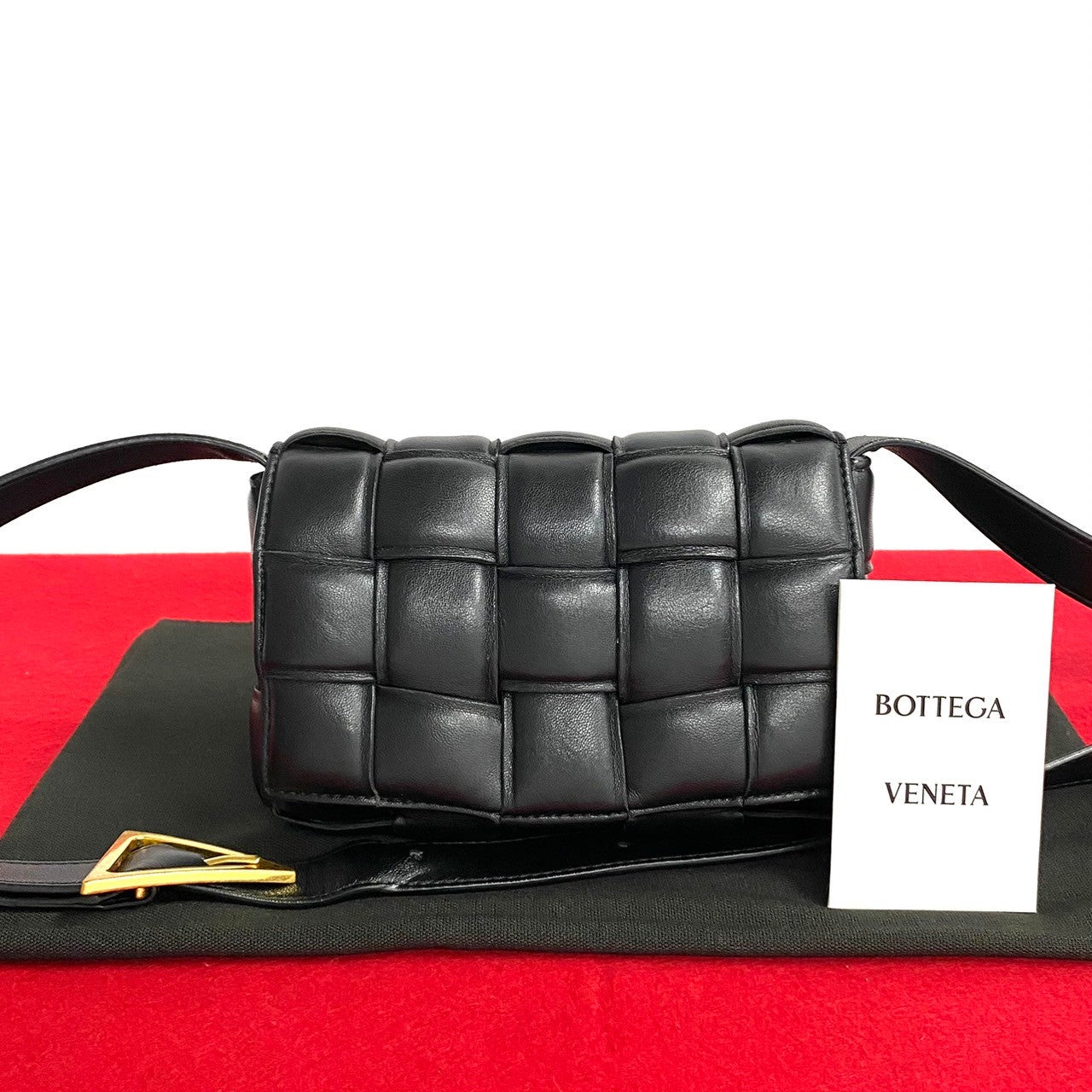 BOTTEGAVENETA Shoulder Bag leather black Padette Cassette Mini Women