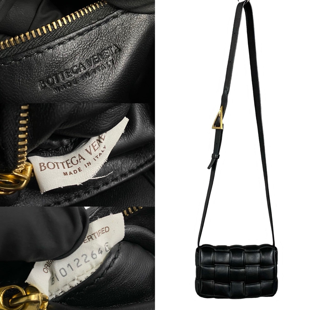 BOTTEGAVENETA Shoulder Bag leather black Padette Cassette Mini Women