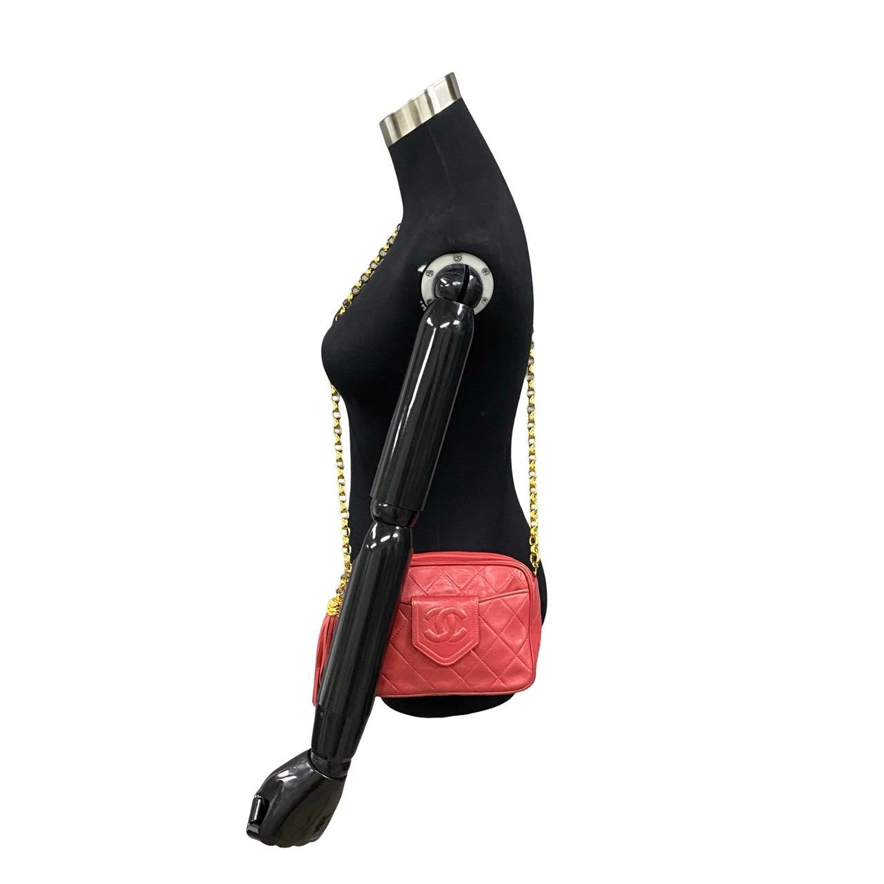 CHANEL Shoulder Bag lambskin pink COCO Mark Tassel Matrasse Women