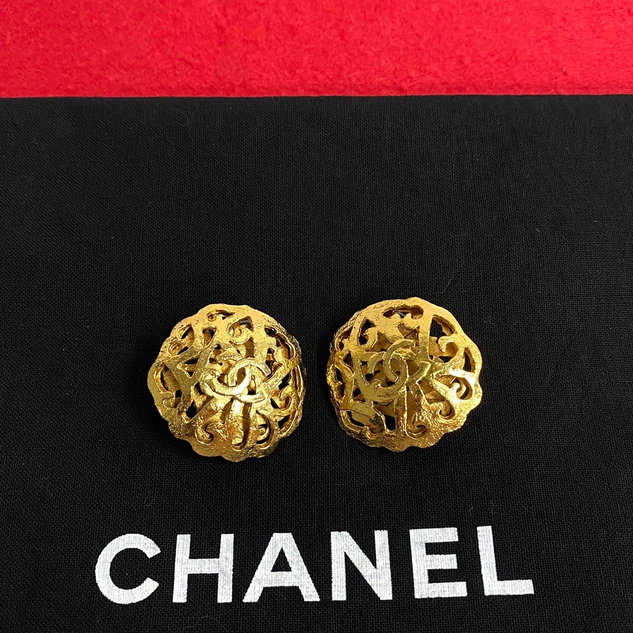 CHANEL Earring Gold Plated gold COCO Mark Women
