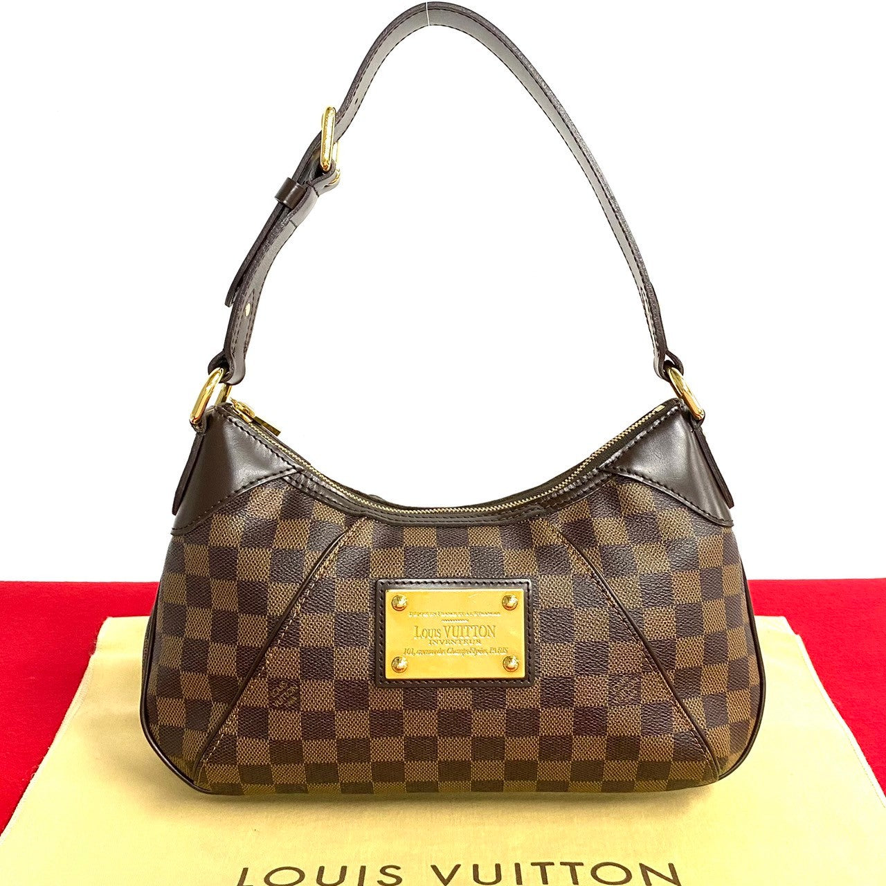 LOUIS VUITTON Shoulder Bag N48180 Leather, PVC Brown Damier Thames PM Women