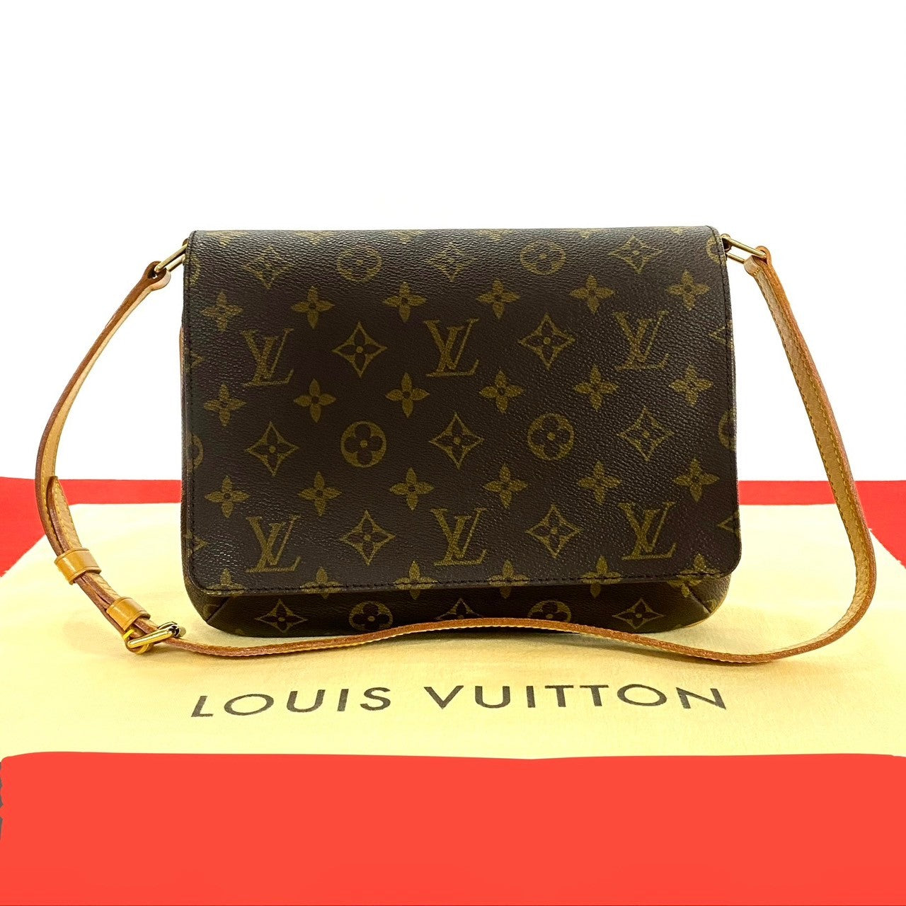 LOUIS VUITTON Shoulder Bag M51388 Leather, PVC Brown Monogram Musette Tango Long mens(Unisex)