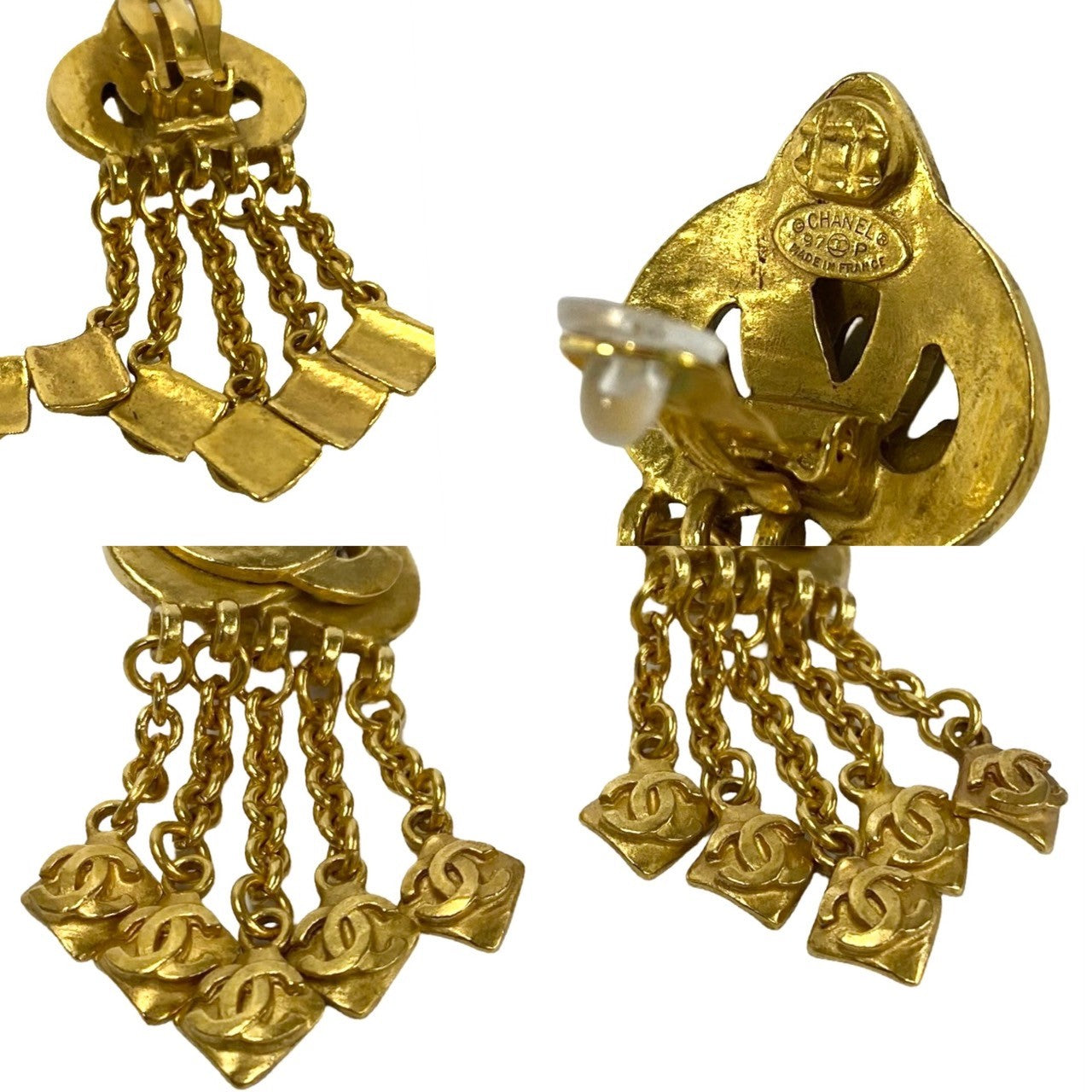 CHANEL Earring Gold Plated gold COCO Mark Women
