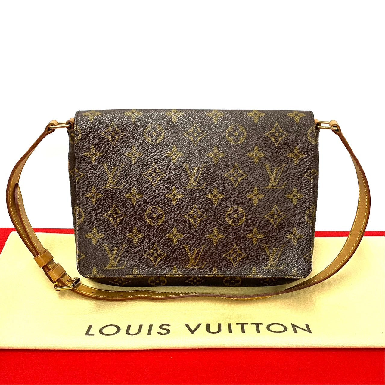 LOUIS VUITTON Shoulder Bag M51257 Leather, PVC Brown Monogram Musette tango mens(Unisex)
