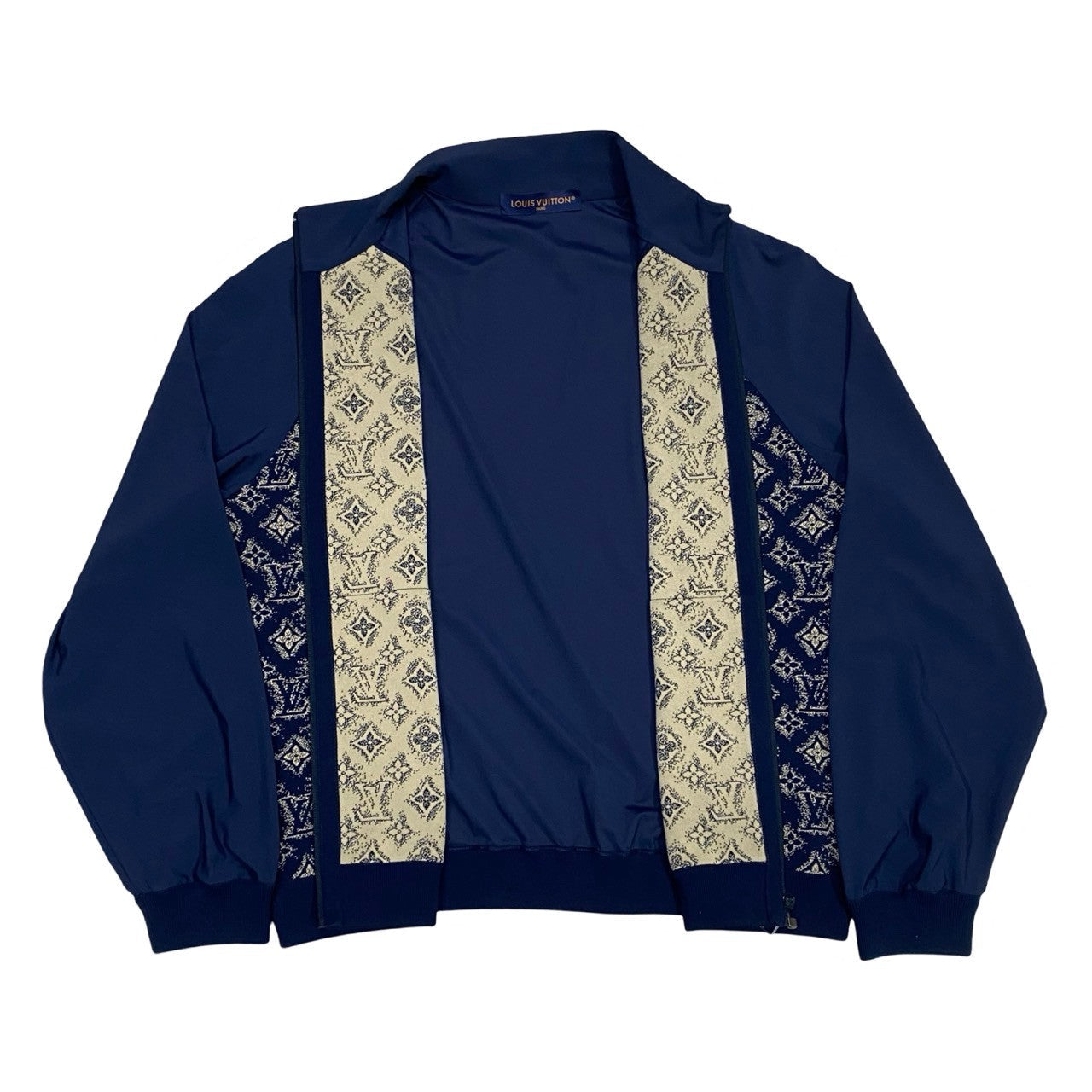 LOUIS VUITTON Nylon jacket Nylon, Cotton, Polyurethane Navy Monogram Technical cotton monogram track jacket mens L