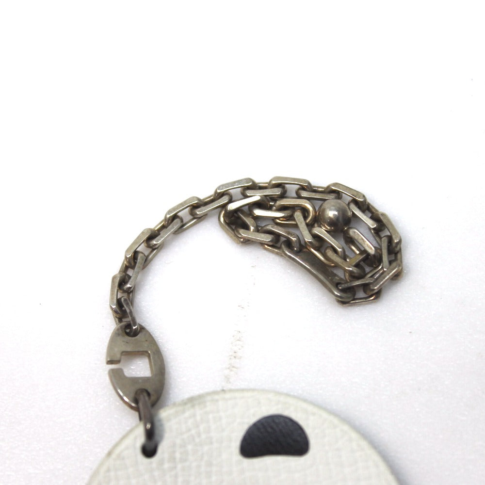 HERMES key ring Leather, SV925 white Noe Panda Animal Keychain unisex(Unisex)