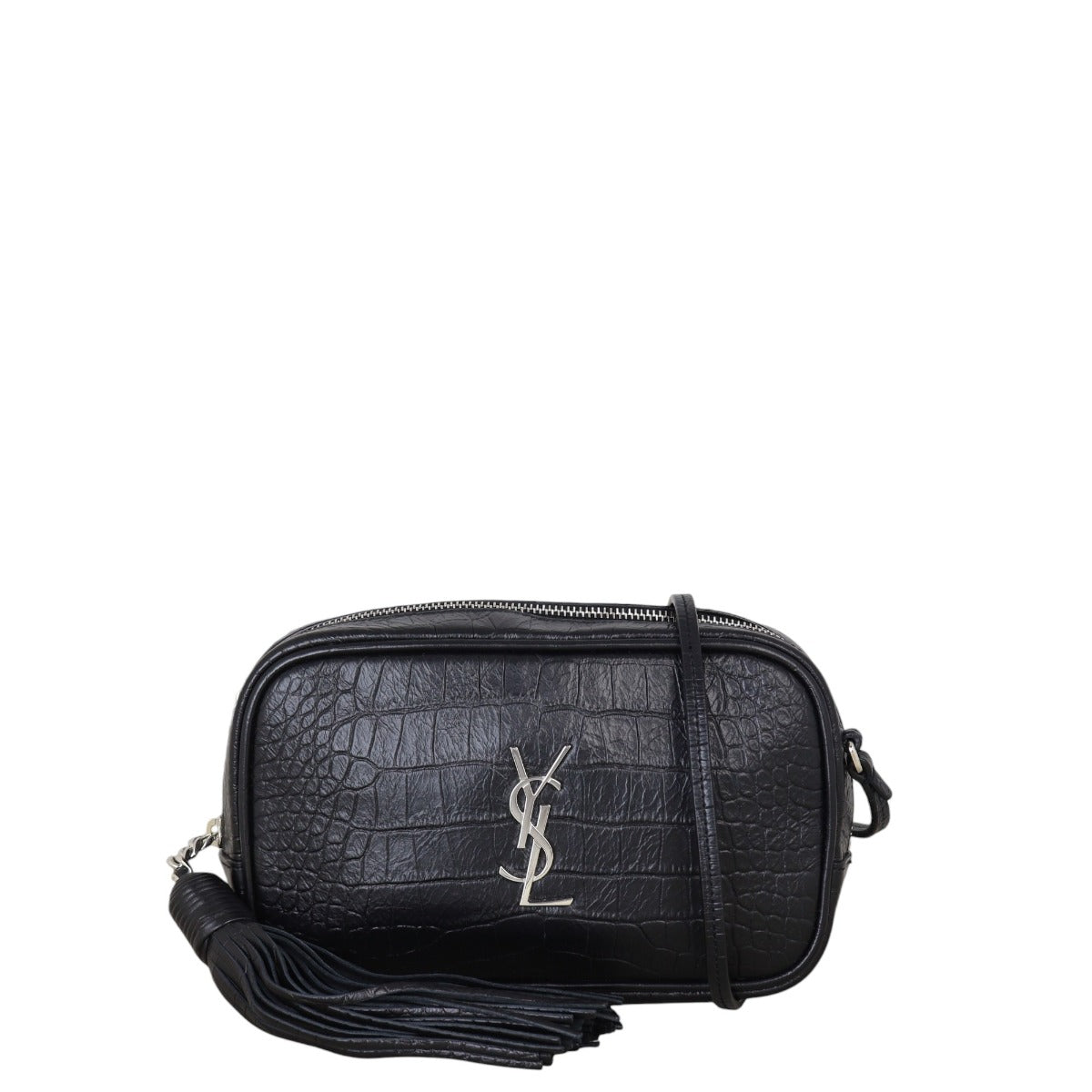 Saint Laurent Lou Mini Camera Bag Croc-Embossed
