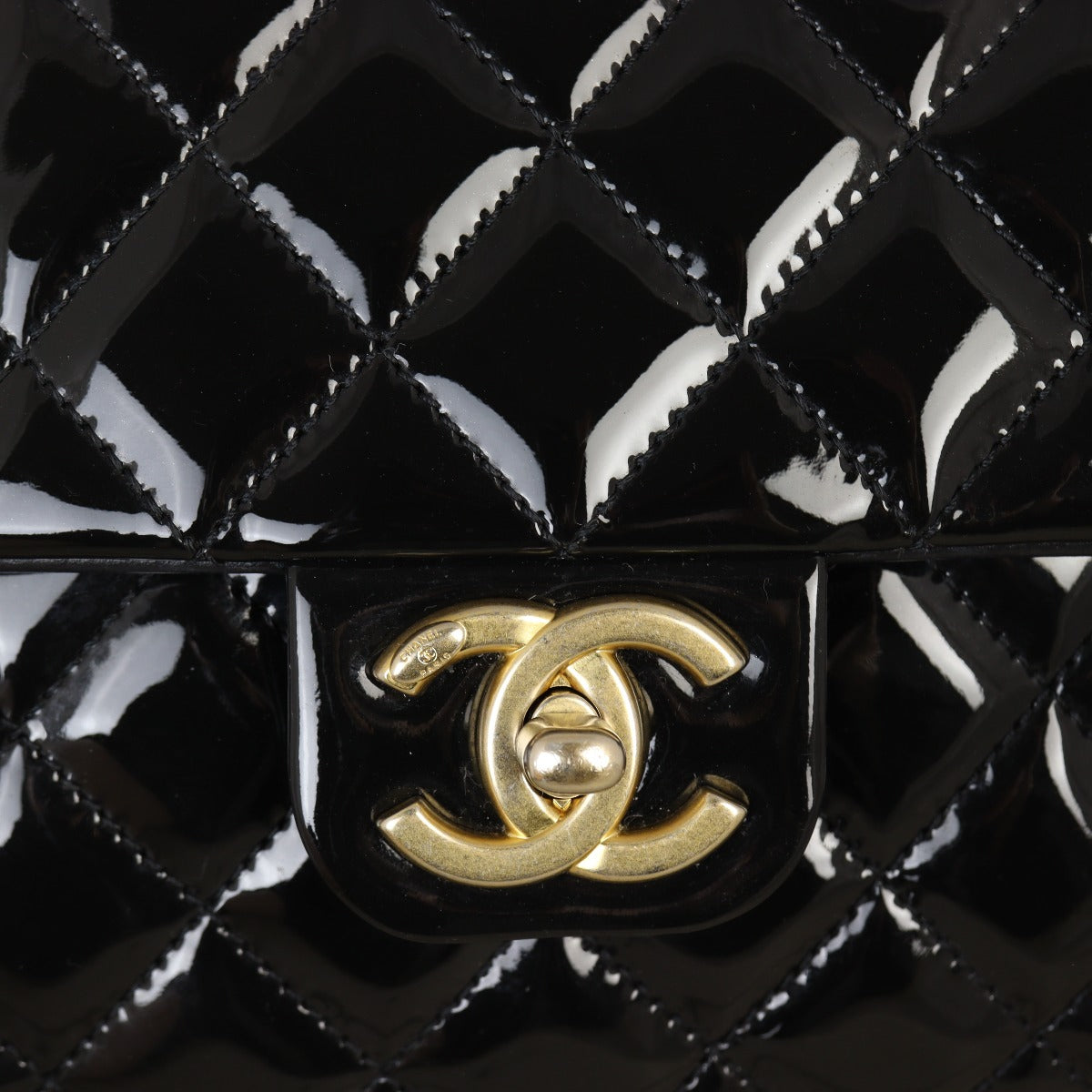 Chanel Coco de Toi Heart Chain Square Flap Bag Patent