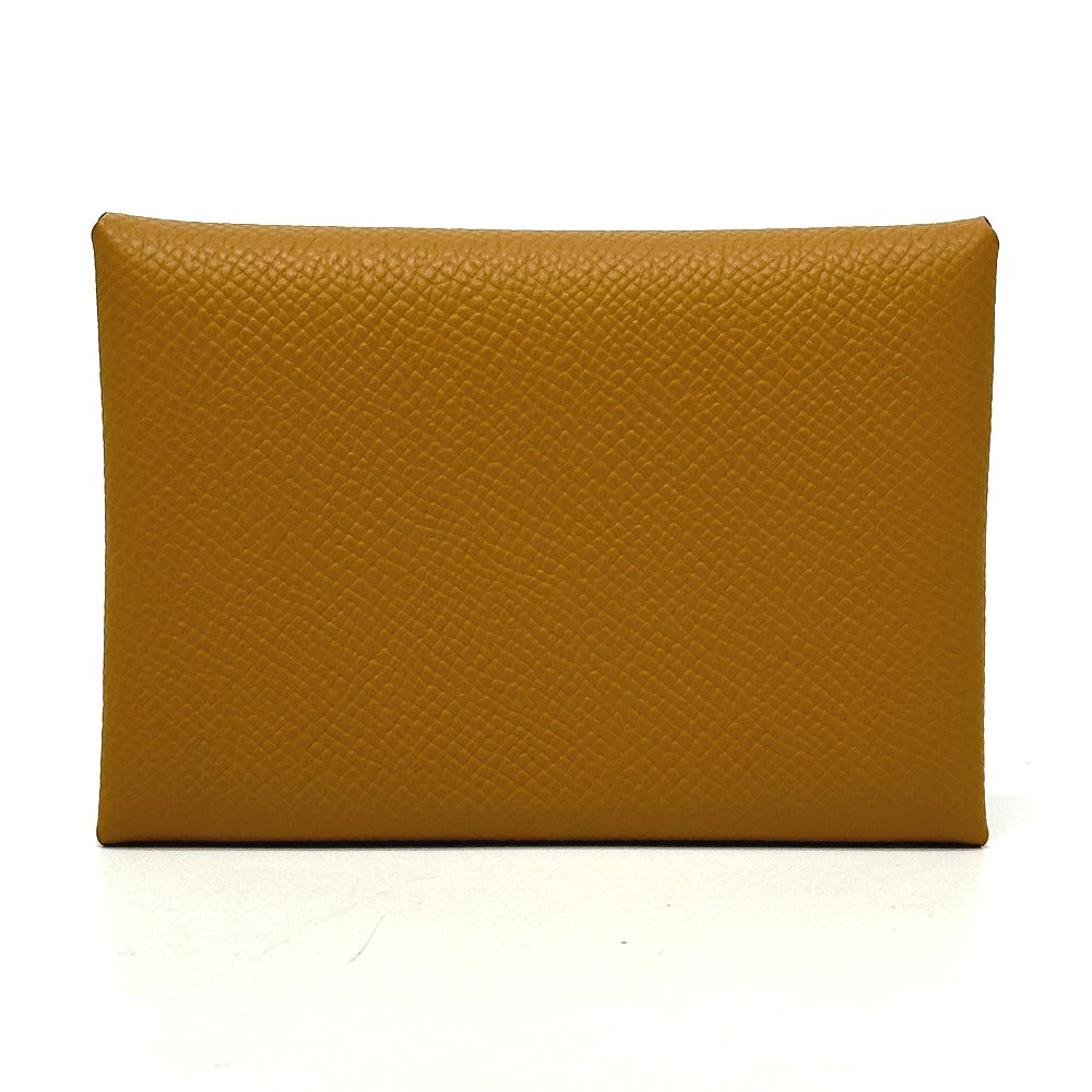 HERMES Card Case Epsom Brown Calvi duo Women