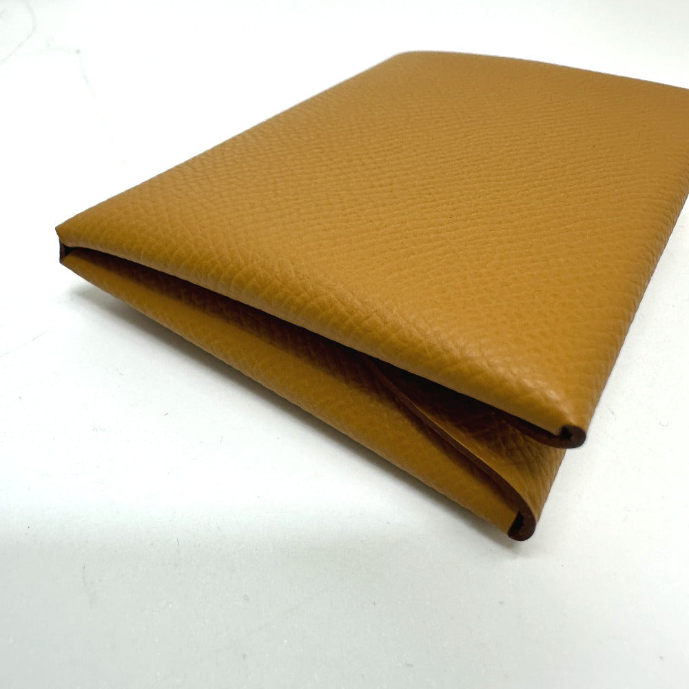 HERMES Card Case Epsom Brown Calvi duo Women