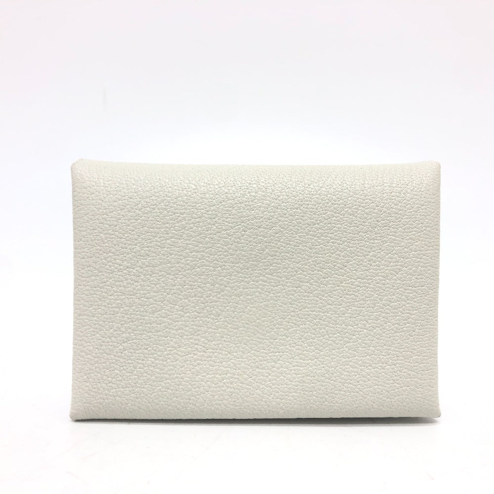 HERMES Coin case Shave white Calvi duo