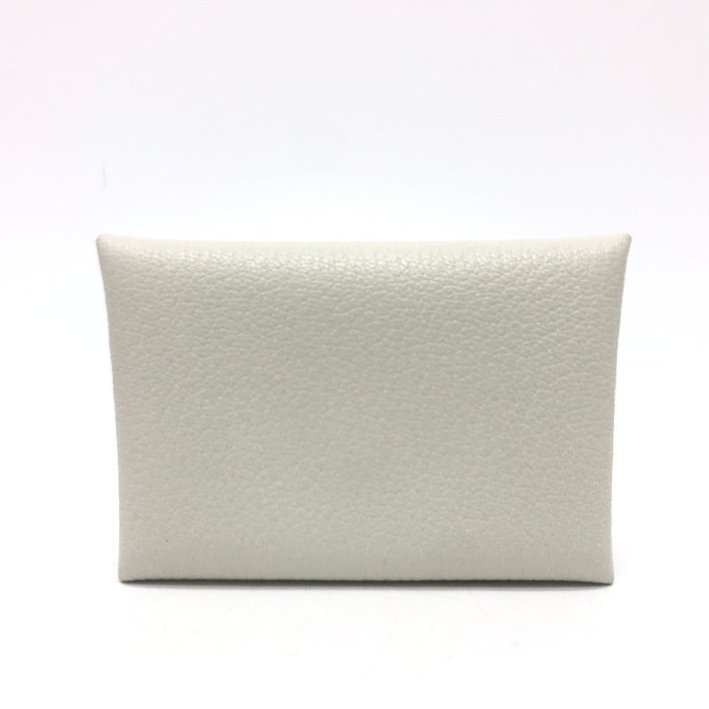 HERMES Coin case Shave white Calvi duo