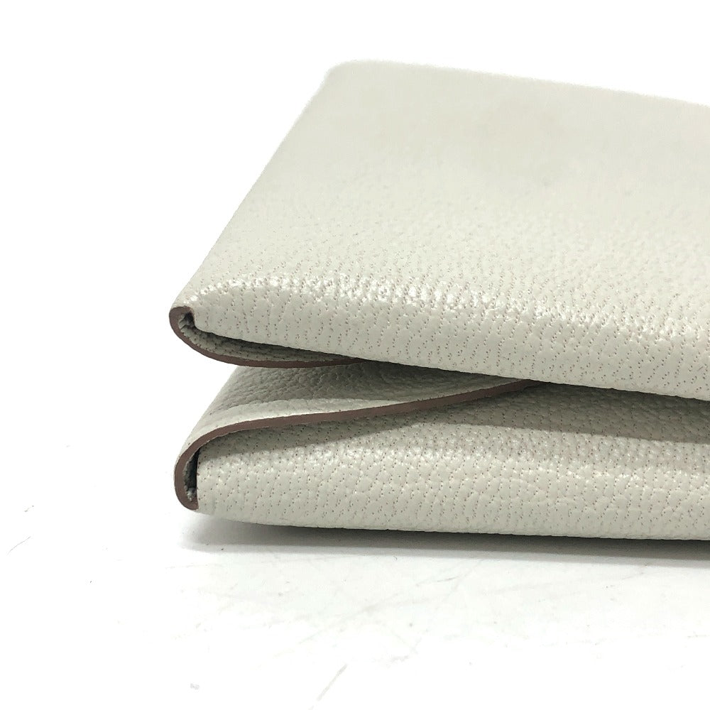 HERMES Coin case Shave white Calvi duo