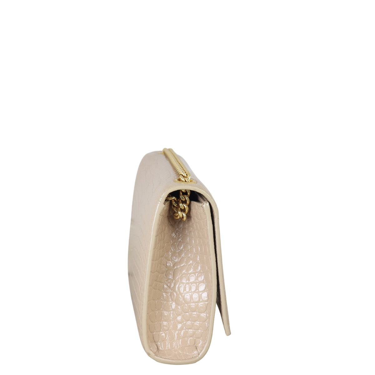 Saint Laurent Kate Tassel Chain Bag Small Croc-Embossed