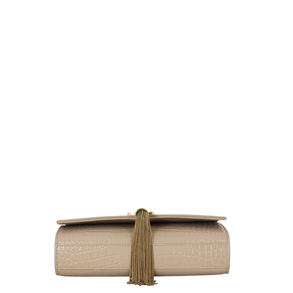 Saint Laurent Kate Tassel Chain Bag Small Croc-Embossed