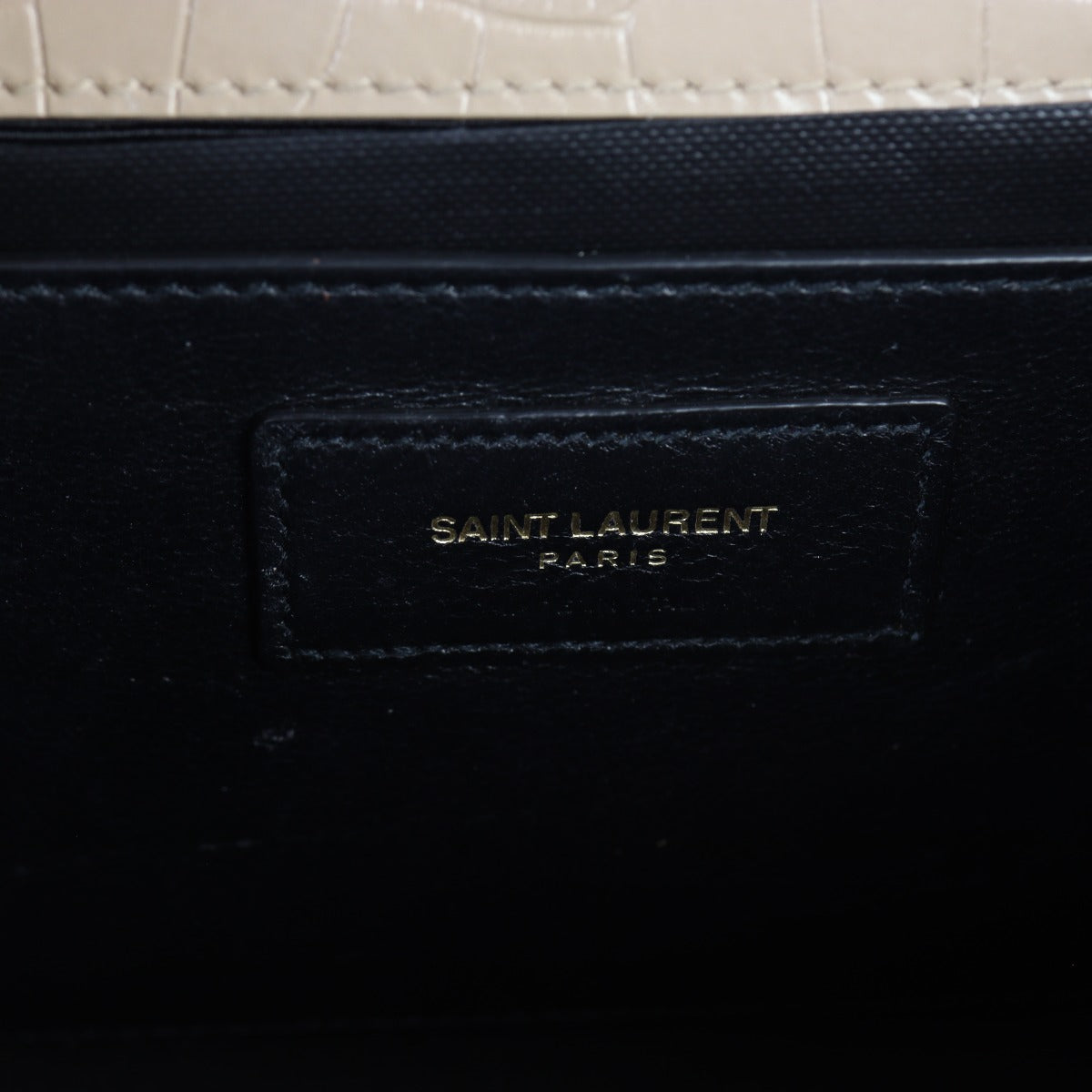 Saint Laurent Kate Tassel Chain Bag Small Croc-Embossed