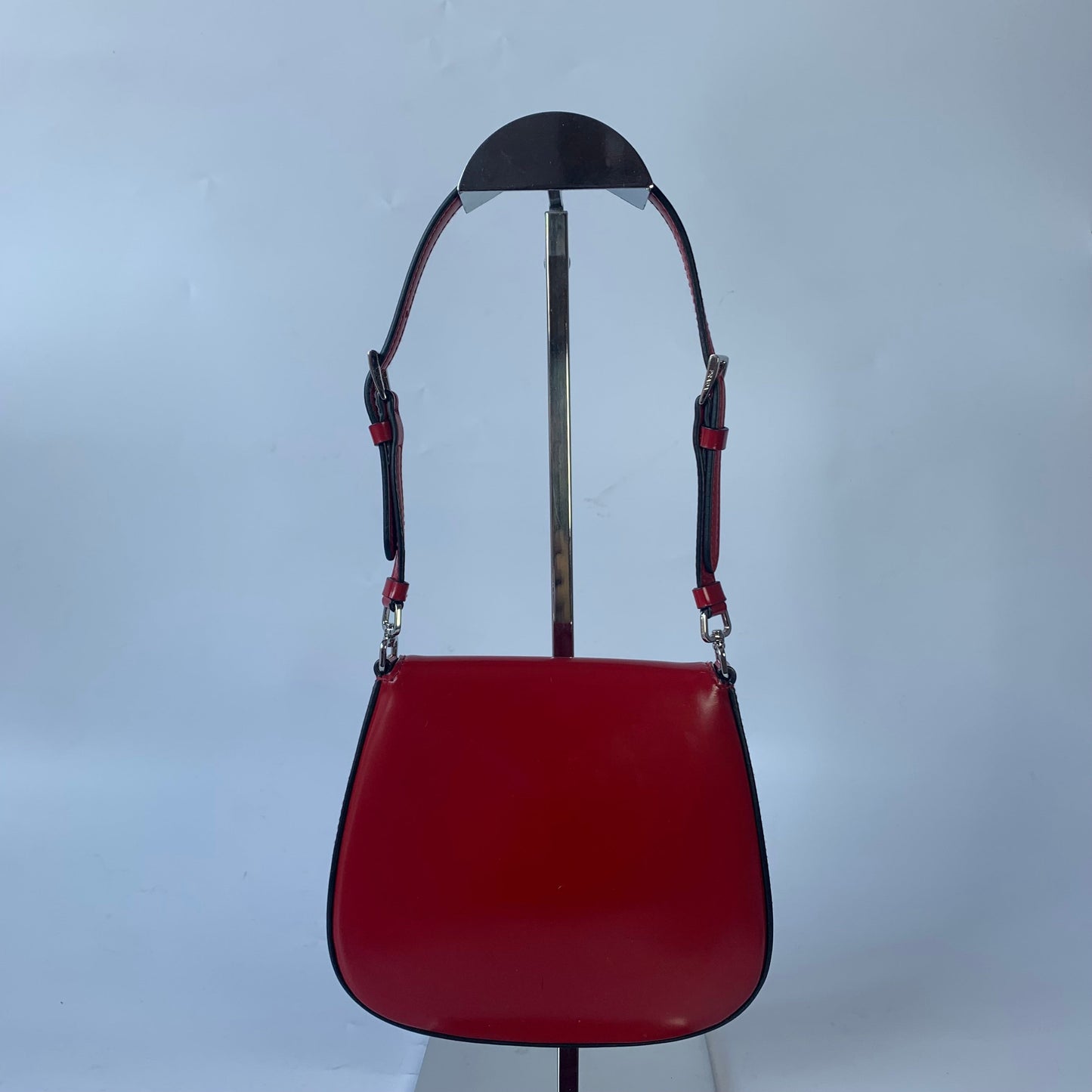 Prada Cleo Flap Burgundy / Red Leather Shoulder bag