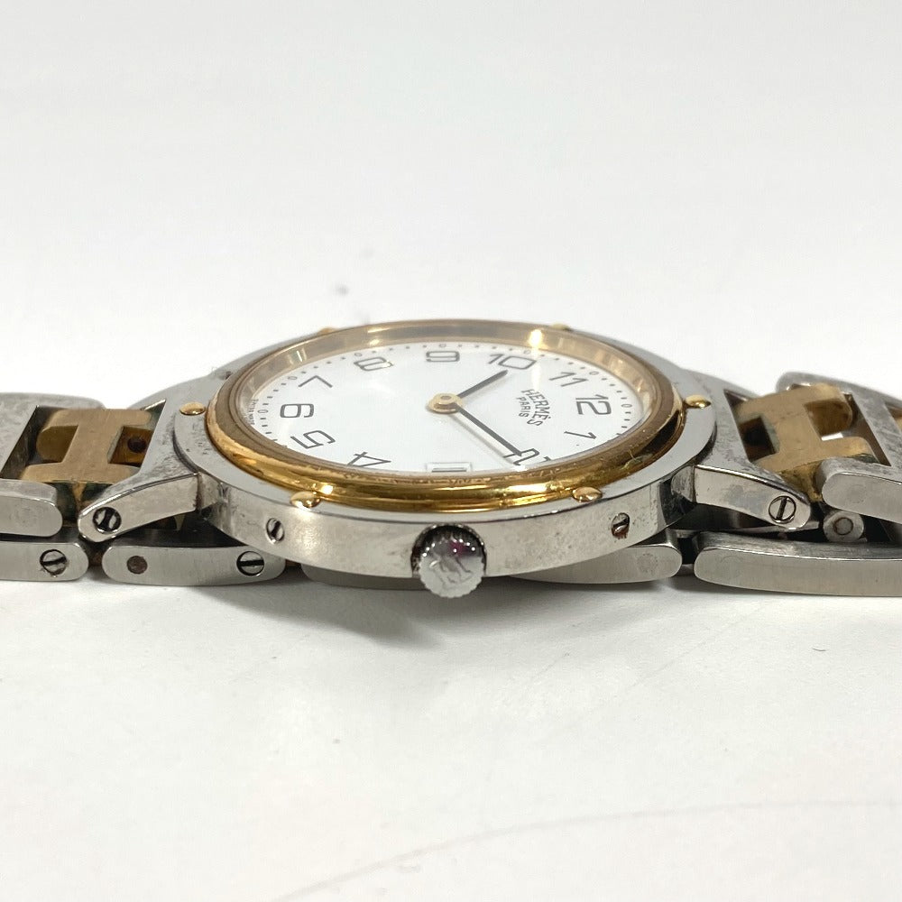 HERMES Watches Quartz Stainless Steel/Gold Plated Silver vintage Clipper white dial