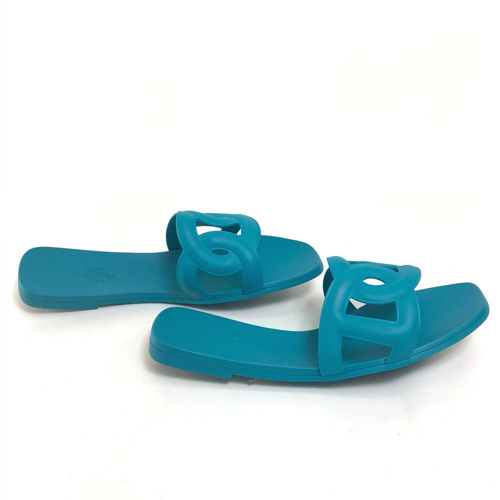 HERMES Sandals rubber blue Petanco flat Aloha Chene Dunkle Women 36
