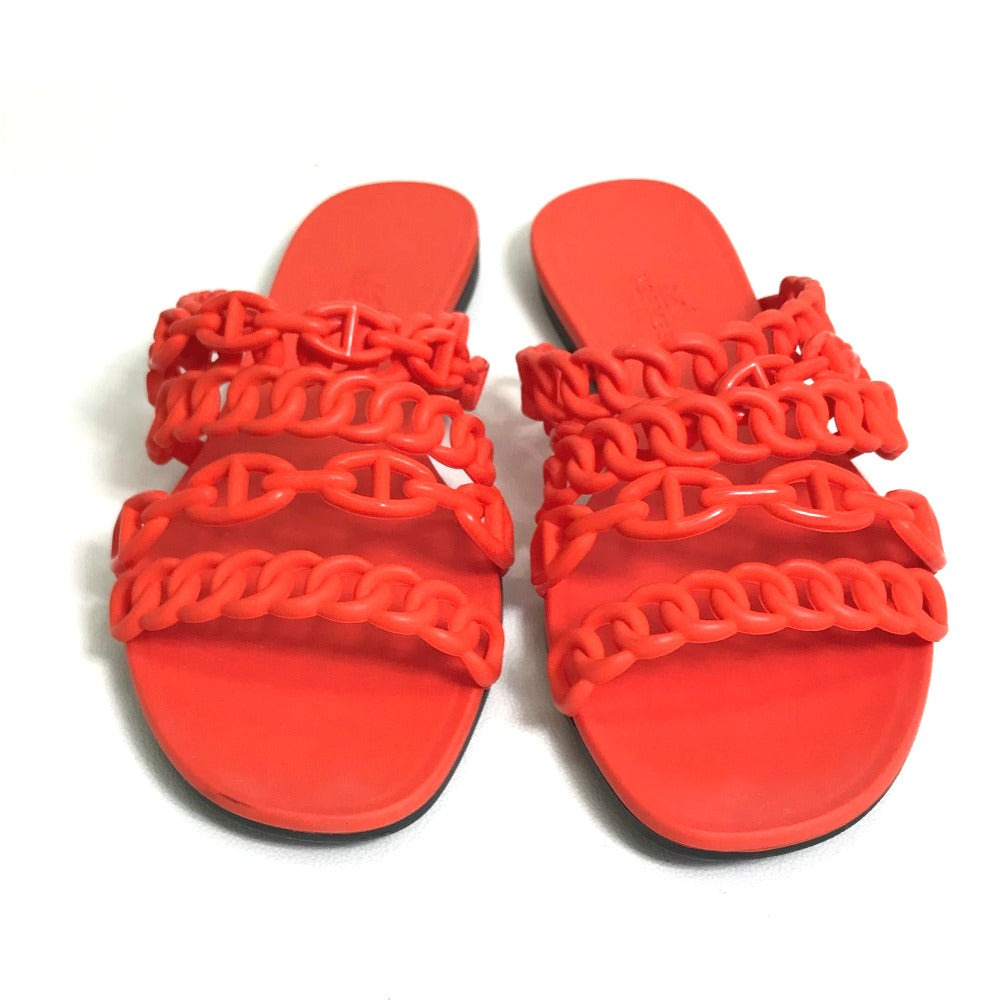HERMES Sandals rubber Orange flat Shenu Dunkle Women 36