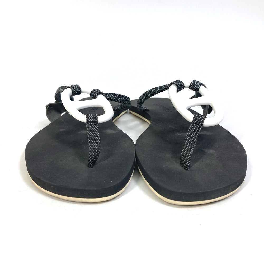HERMES Sandals rubber black Chene Dunkle Caranella Women 37