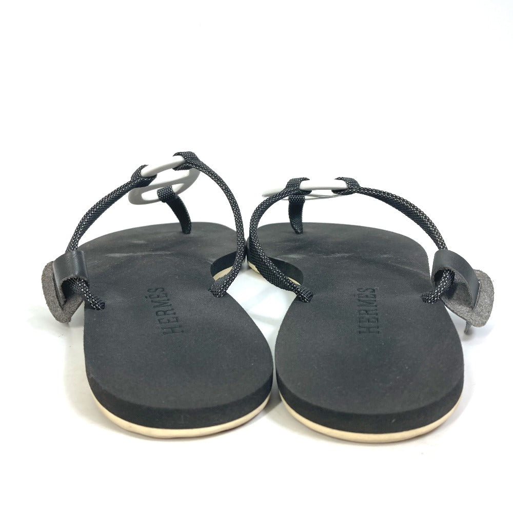 HERMES Sandals rubber black Chene Dunkle Caranella Women 37