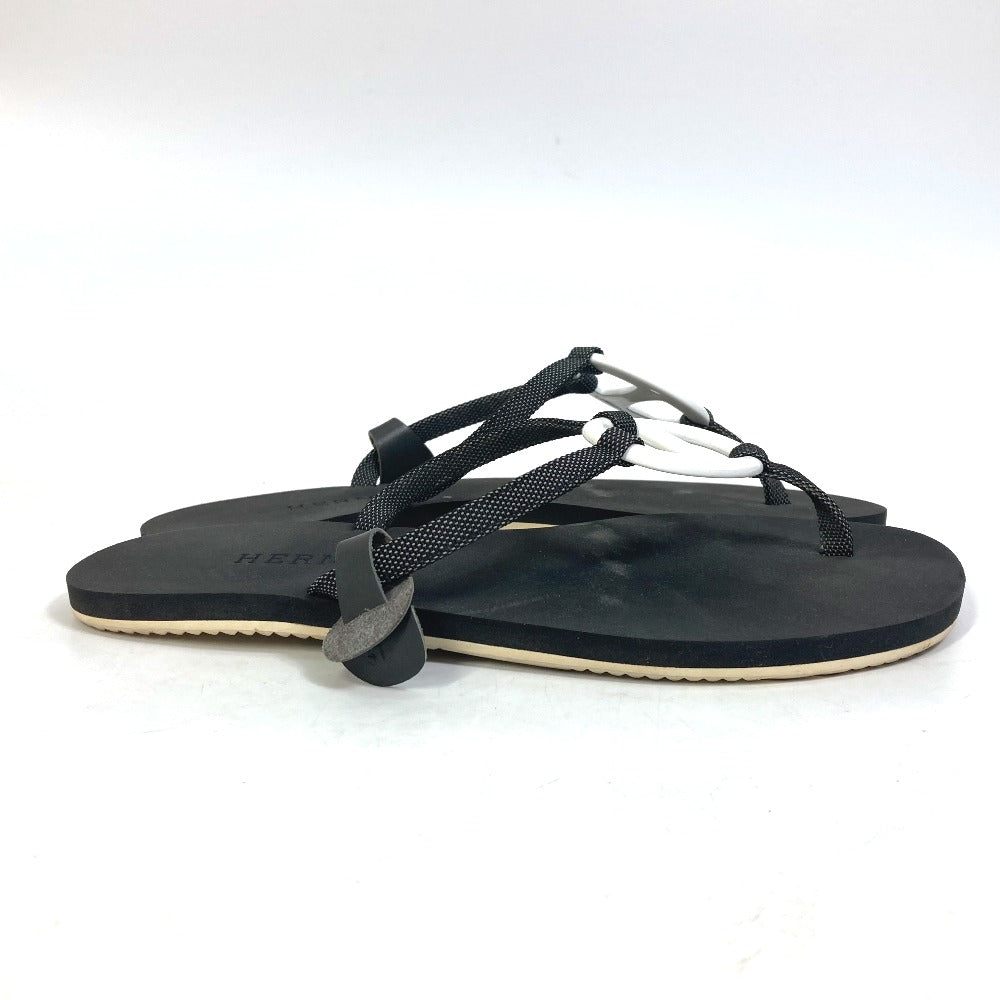 HERMES Sandals rubber black Chene Dunkle Caranella Women 37