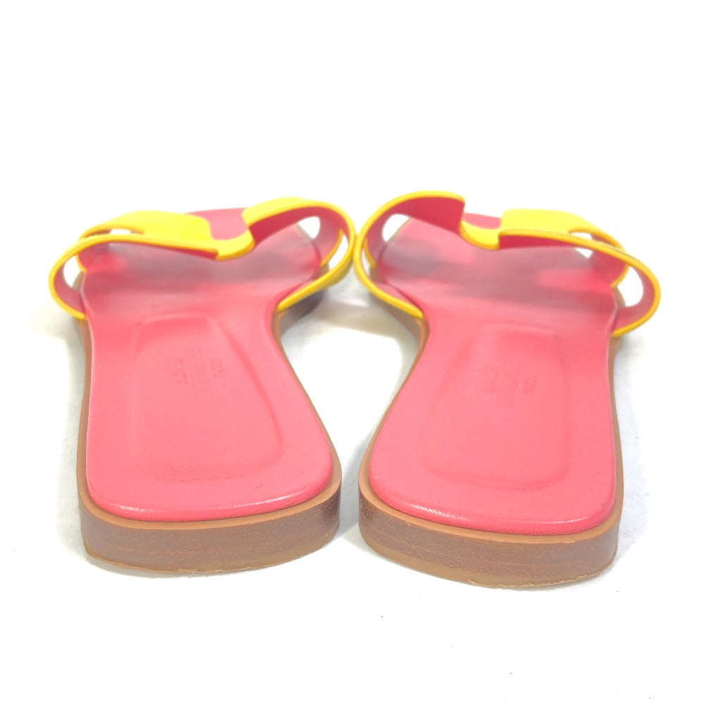 HERMES Sandals Leather, Suede pink logo Oran Women 36.5