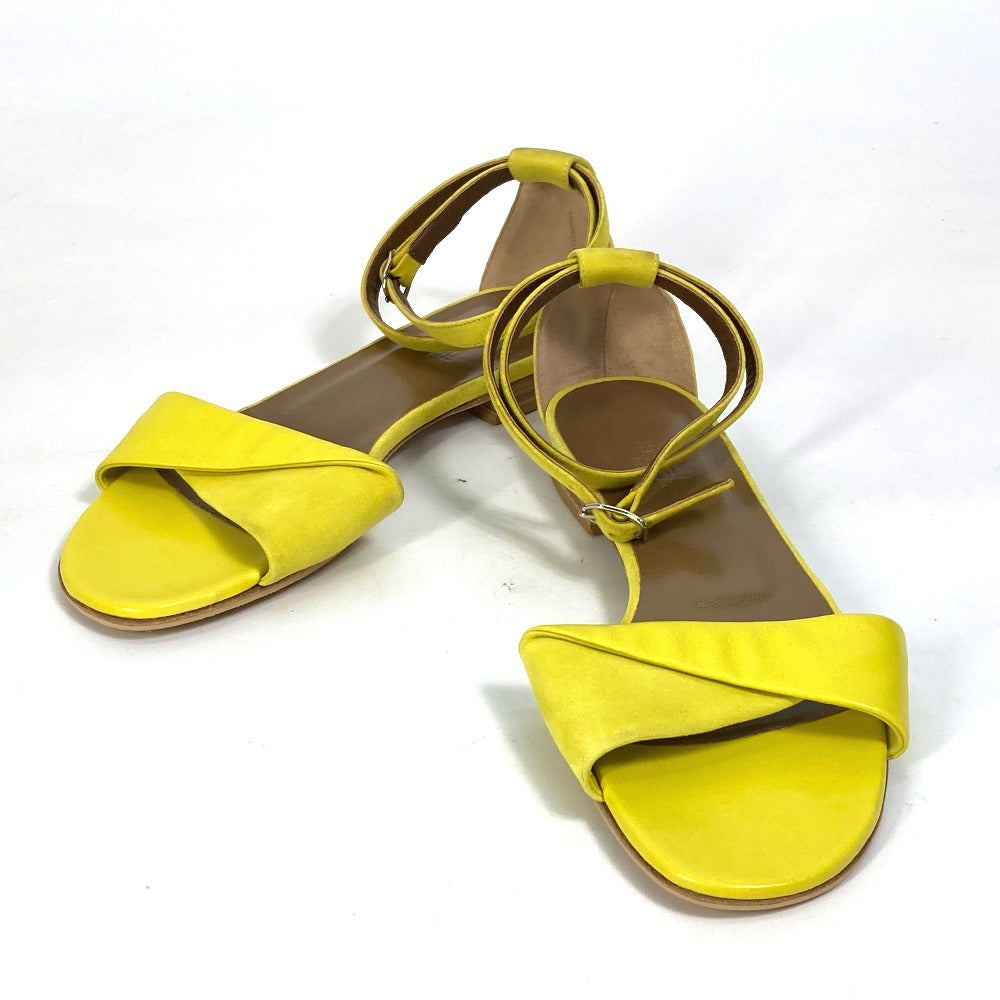 HERMES Sandals Leather / suede yellow With flat belt Women 36 1/2