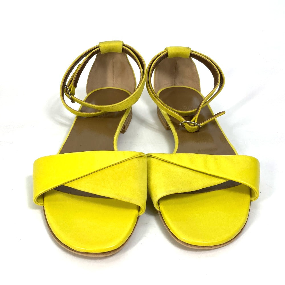 HERMES Sandals Leather / suede yellow With flat belt Women 36 1/2