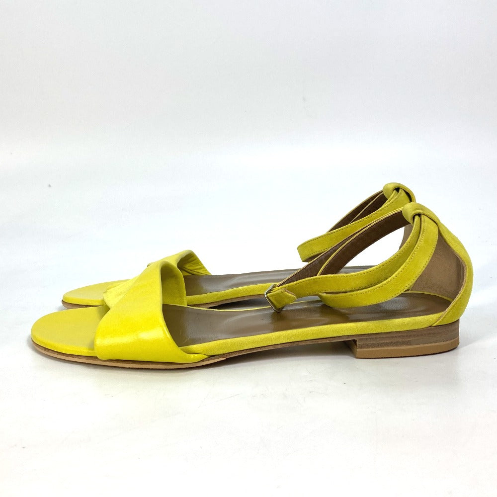 HERMES Sandals Leather / suede yellow With flat belt Women 36 1/2