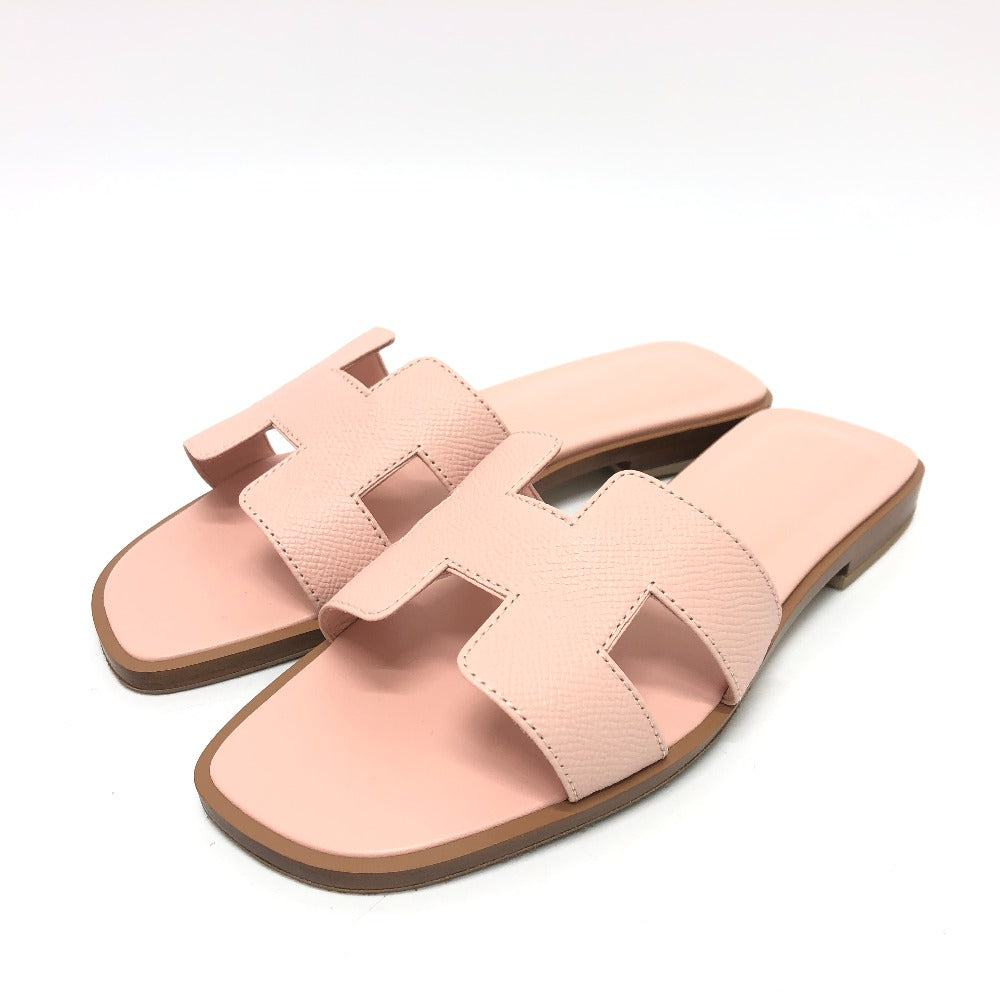 HERMES Sandals Epsom pink Oran Women 36