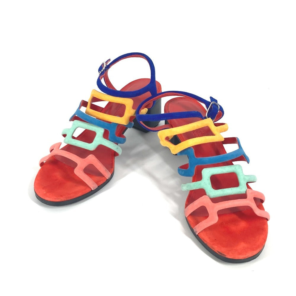 HERMES Sandals Suede, Leather multicolor Rainbow 35.5