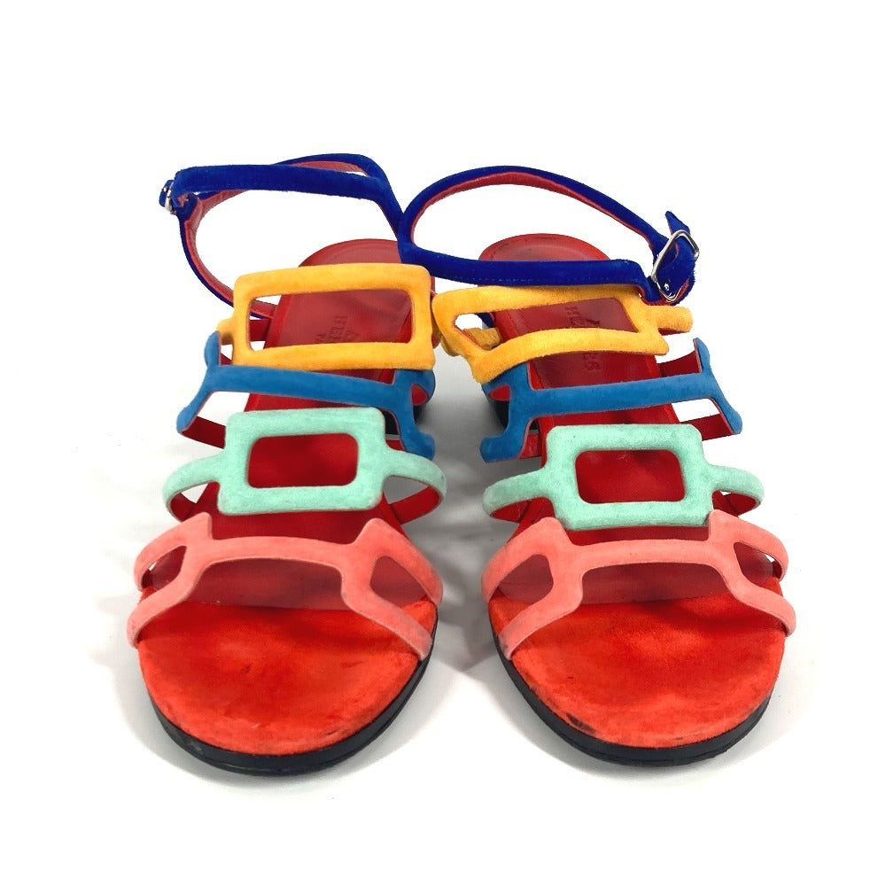 HERMES Sandals Suede, Leather multicolor Rainbow 35.5