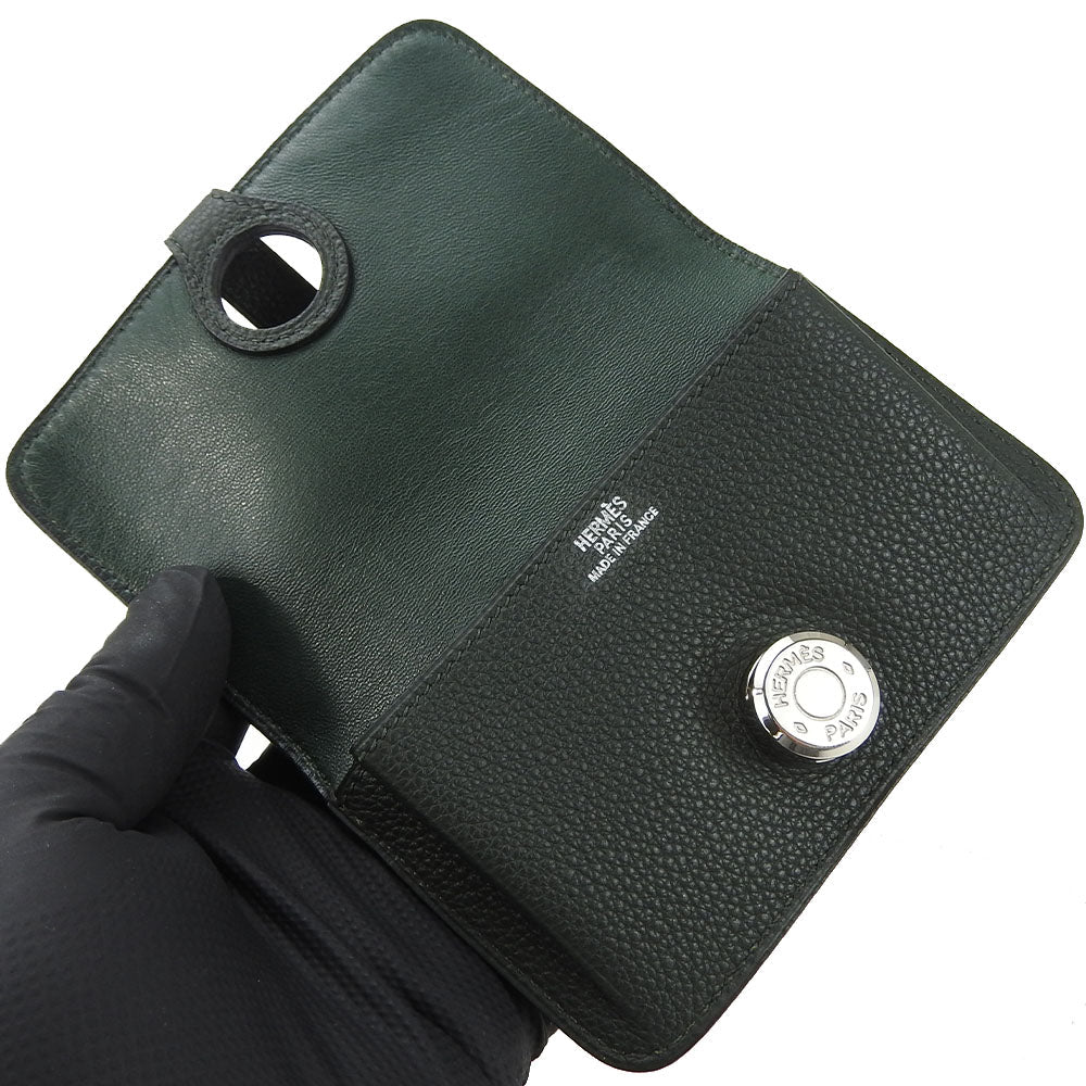 HERMES Coin case Togo Moss green Dogon Women