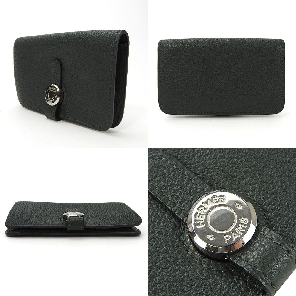 HERMES Coin case Togo Moss green Dogon Women