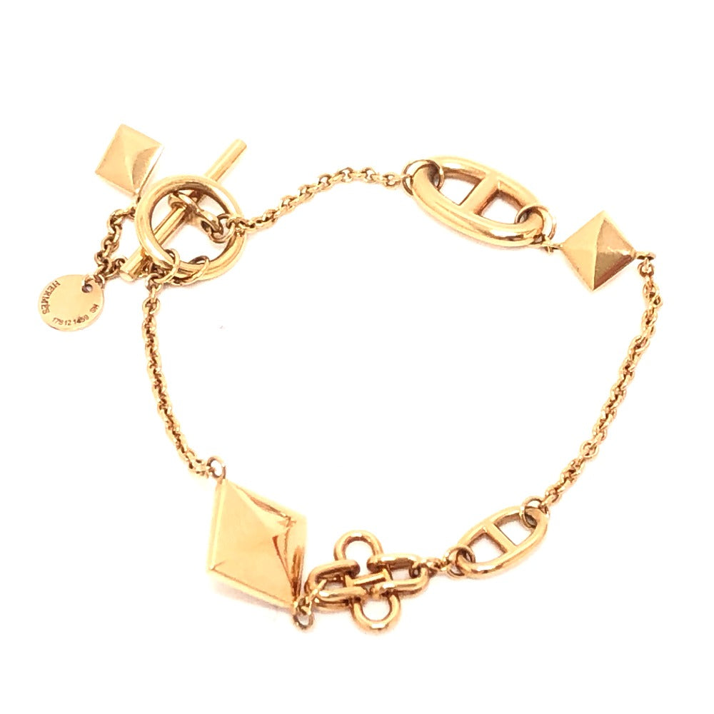 HERMES bracelet 18K Pink Gold gold 750PG Chene Dunkle Medor Ronde Multi Women