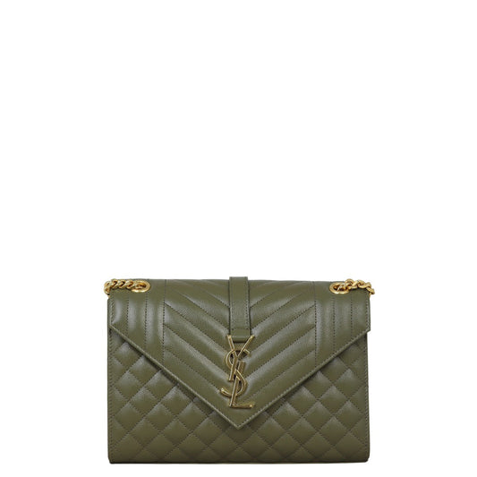Saint Laurent Monogram Mix Matelasse Envelope Chain Bag Medium