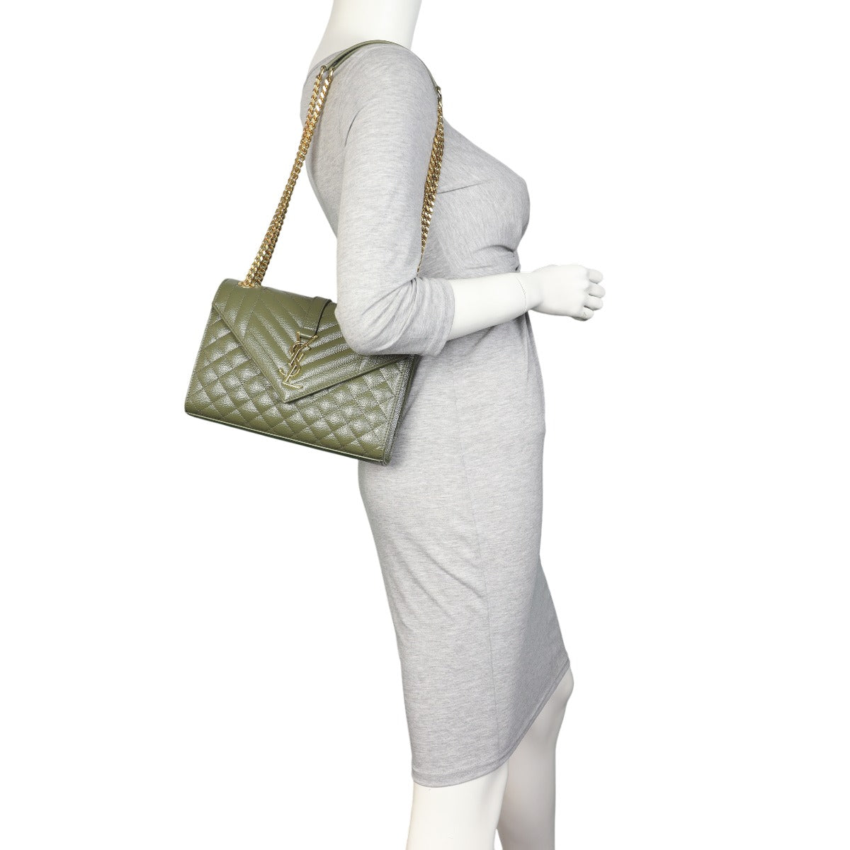 Saint Laurent Monogram Mix Matelasse Envelope Chain Bag Medium