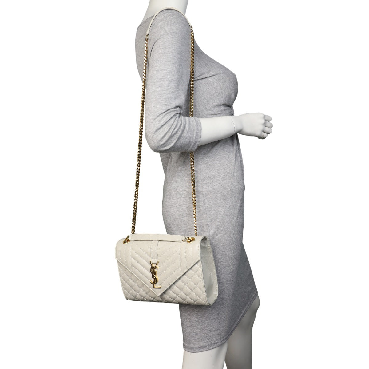 Saint Laurent Monogram Mix Matelasse Envelope Chain Bag Medium