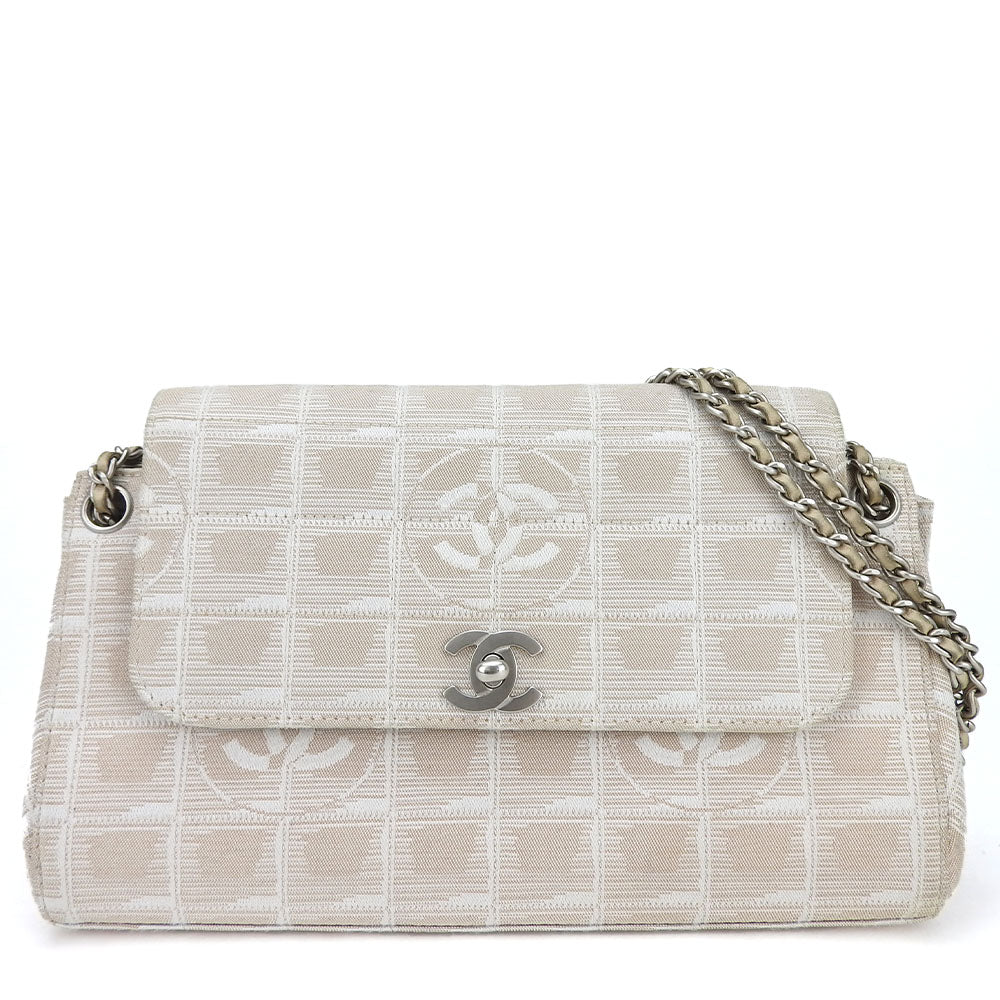 CHANEL Shoulder Bag Nylon beige New travel line
