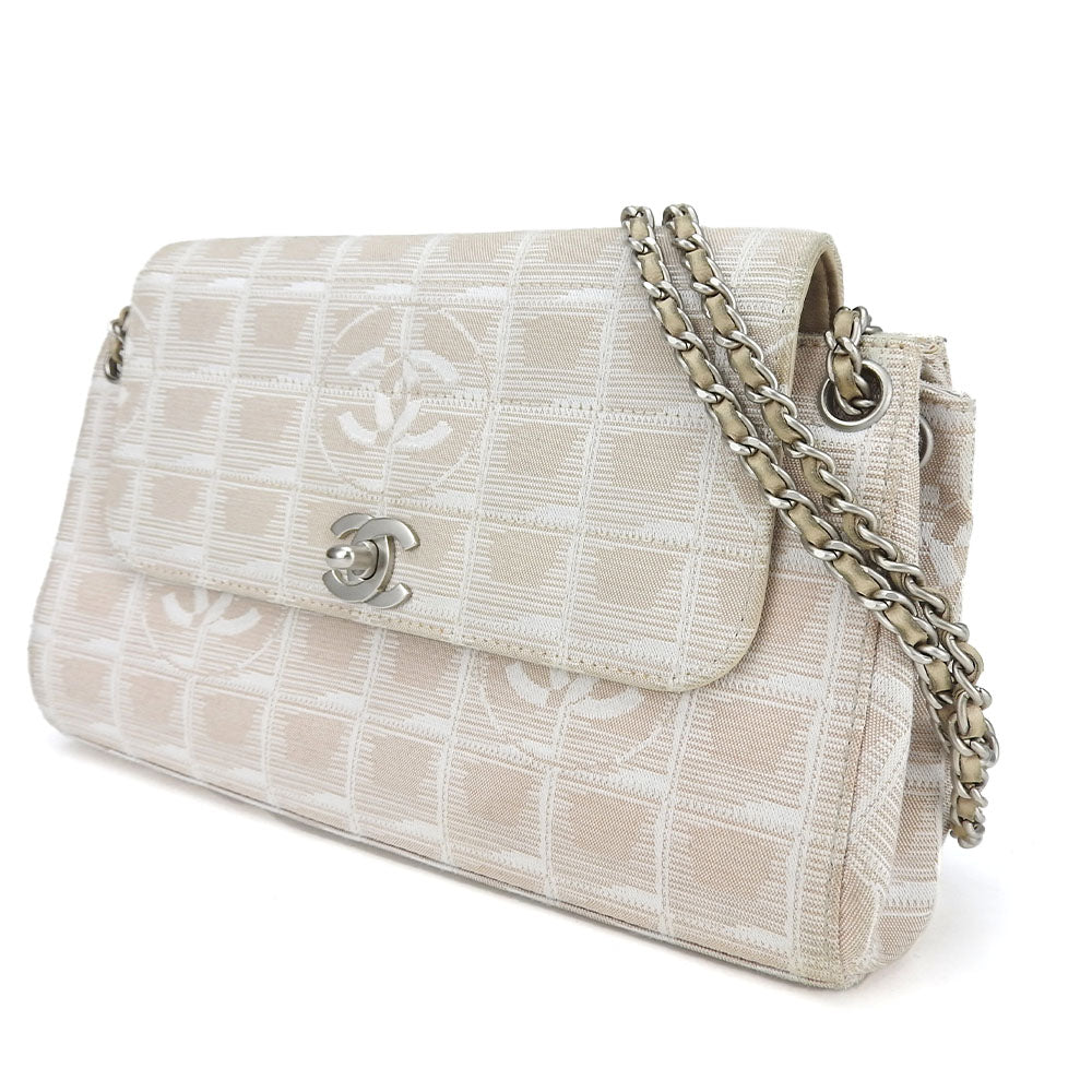 CHANEL Shoulder Bag Nylon beige New travel line