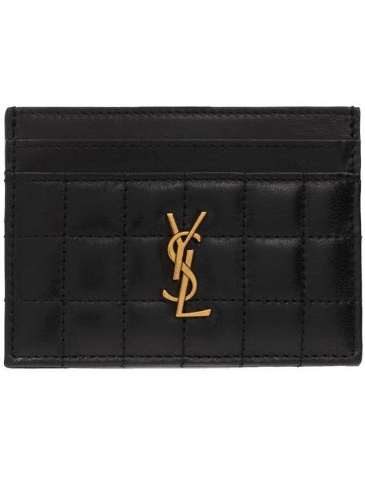 Luxury Saint Laurent Trending 2025 Cassandre Quilting Leather Card Wallet Black