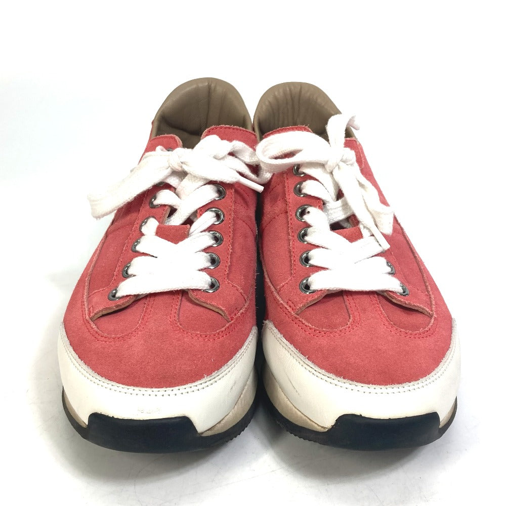 HERMES sneakers suede crimson quick shoes Women 36