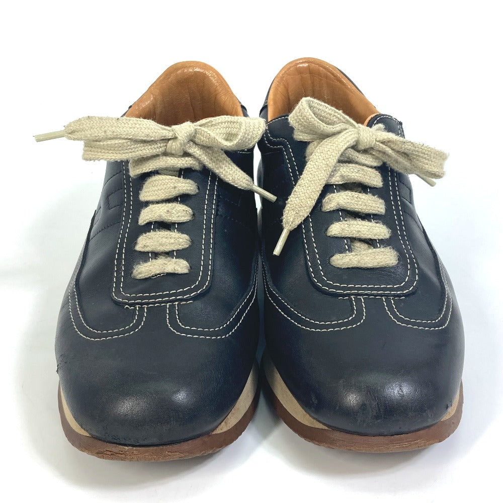 HERMES sneakers leather black H logo quick Women 37