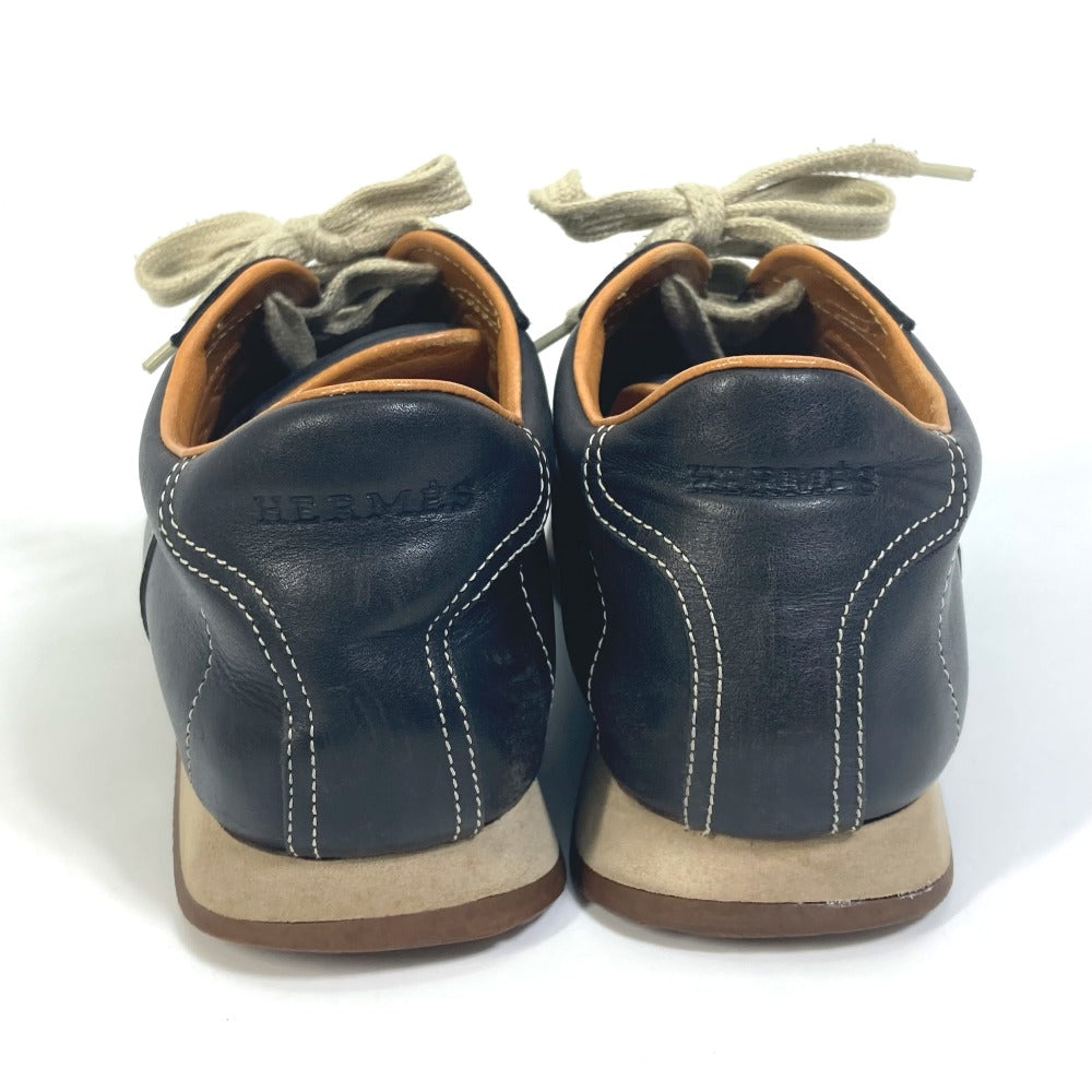 HERMES sneakers leather black H logo quick Women 37