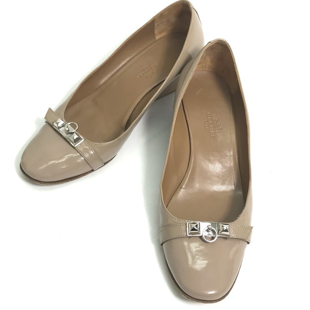 HERMES pumps Patent leather gray Medor Women 36