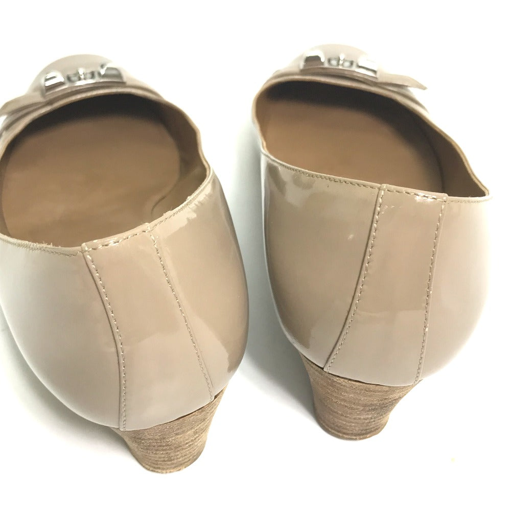 HERMES pumps Patent leather gray Medor Women 36
