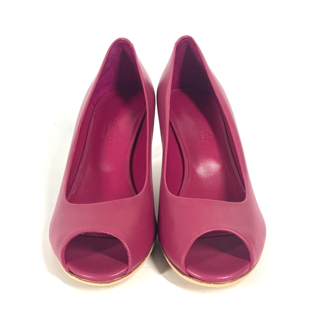 HERMES pumps leather pink Women 35