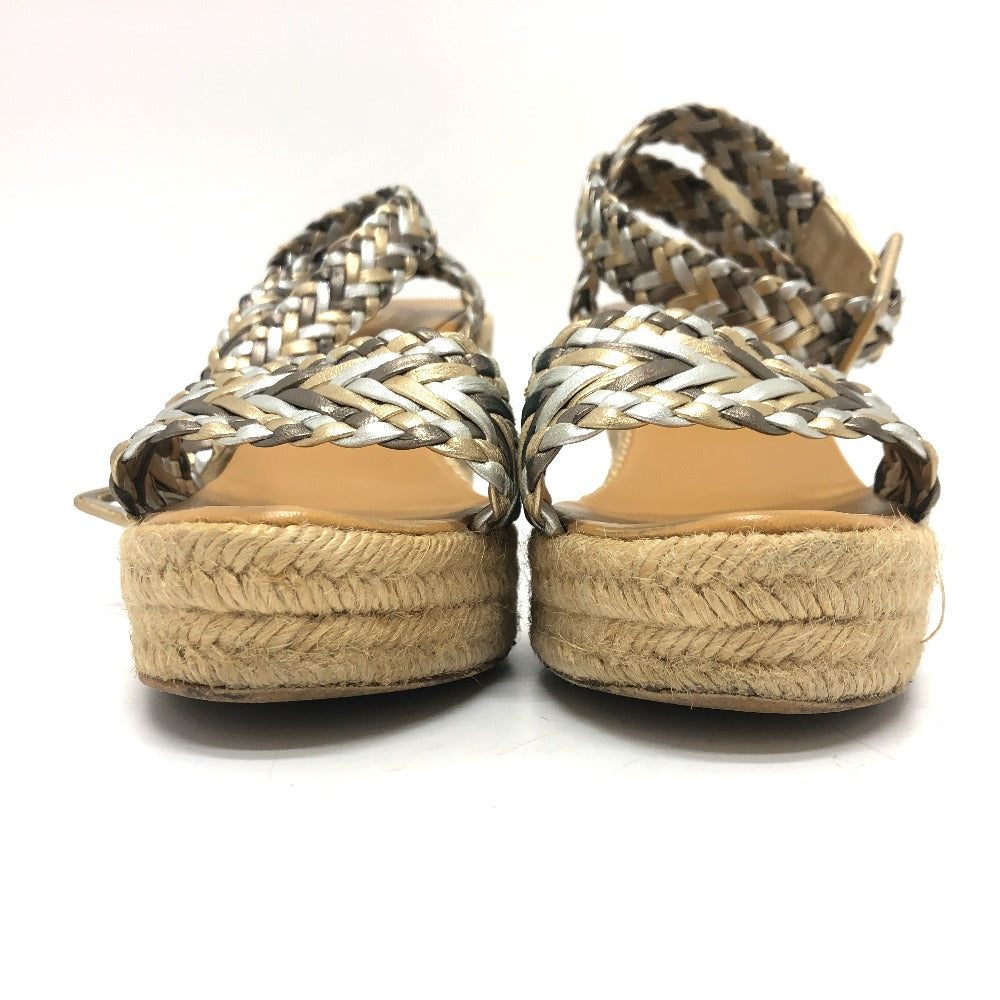 HERMES Sandals leather multicolor Mesh wedge sandals 38